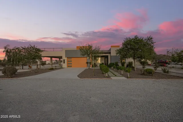 a view of a street with a houses