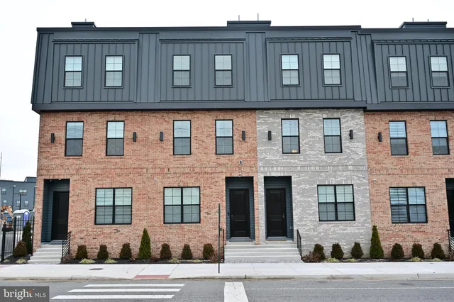 a front view of a multi story building