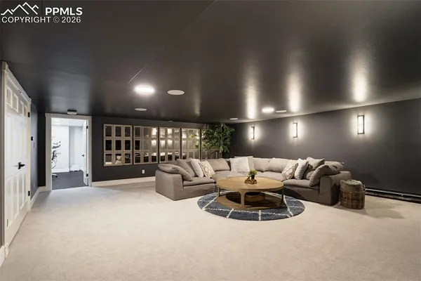 a living room with furniture