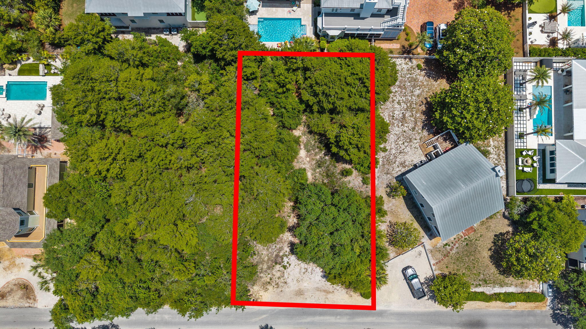 0 Winston Ln Inlet Beach Inlet Beach, FL 32461 - Photo 6 of 11 an aerial view of a house with a yard and garden