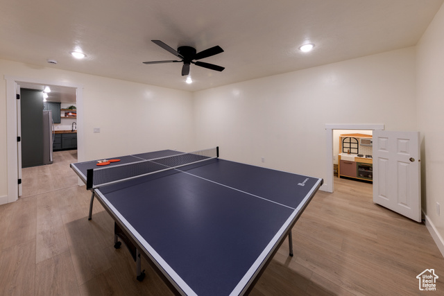 33 Merriam Court Moab, UT 84532 - Photo 37 of 56 Downstairs Rec Room with ping pong table and view of Kid's Room