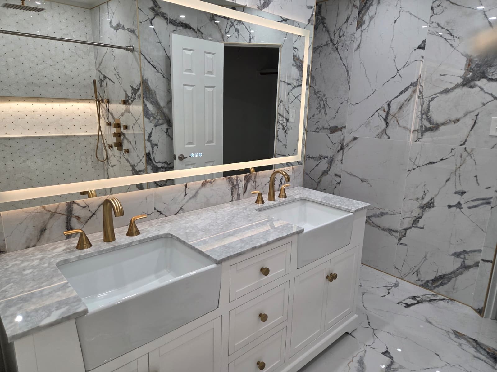 7019 Brody Lane Houston, TX 77083 - Photo 15 of 26 a bathroom with a granite countertop sink and a mirror