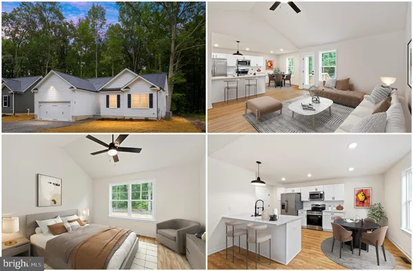 a view of living room kitchen with furniture and wooden floor