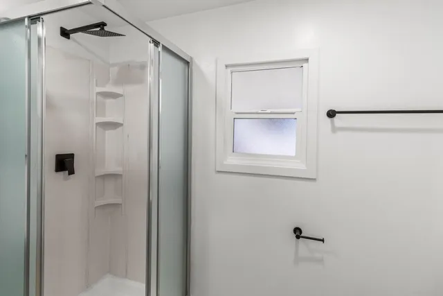 a bathroom with a shower