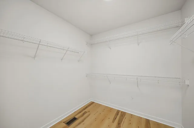 a view of a room with racks on the wall