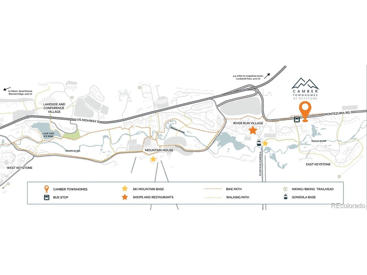 628 Montezuma Road, Unit 1 Keystone, CO 80435 - Photo 24 of 29 Camber is ideally located a short walk or bus ride to Keystone Resort