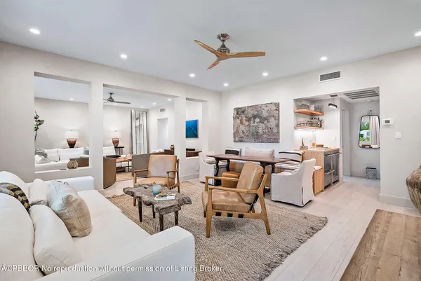 a living room with furniture