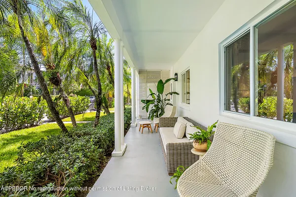 a view of balcony with patio
