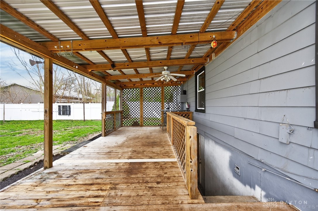 3301 Wildwood Road Middletown, OH 45042 - Photo 47 of 68 An inviting covered patio extends to a private yard, perfect for outdoor enjoyment.