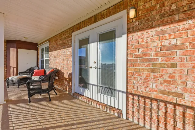 a view of a palm and lake view
