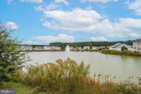 a view of a lake and city