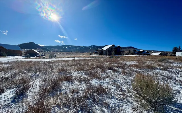 a view of a road from a yard