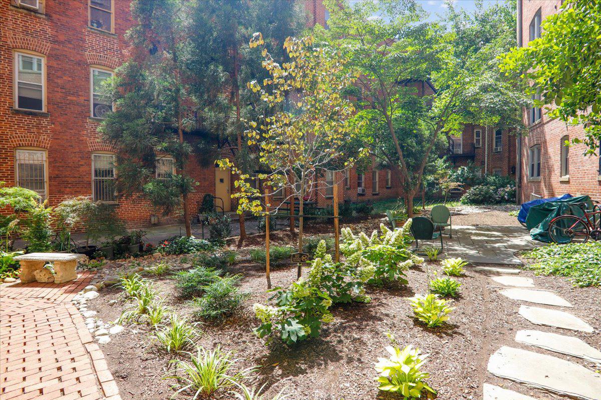 2129 Florida Avenue Northwest, Unit 407 Washington, DC 20008 - Photo 30 of 46 Lush garden oasis in the serene rear courtyard.