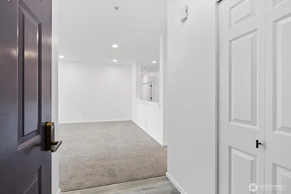 a view of hallway with stairs