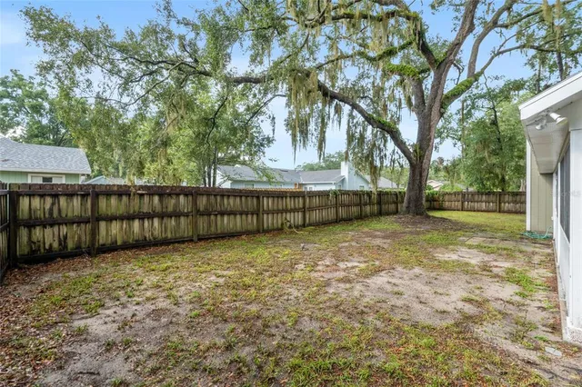 a view of backyard with tree