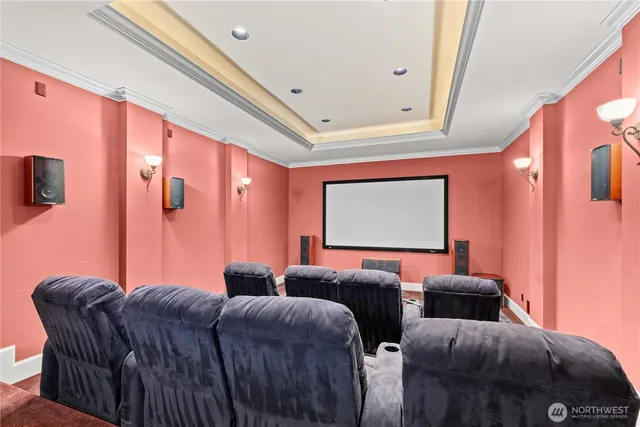 a projector room with furniture