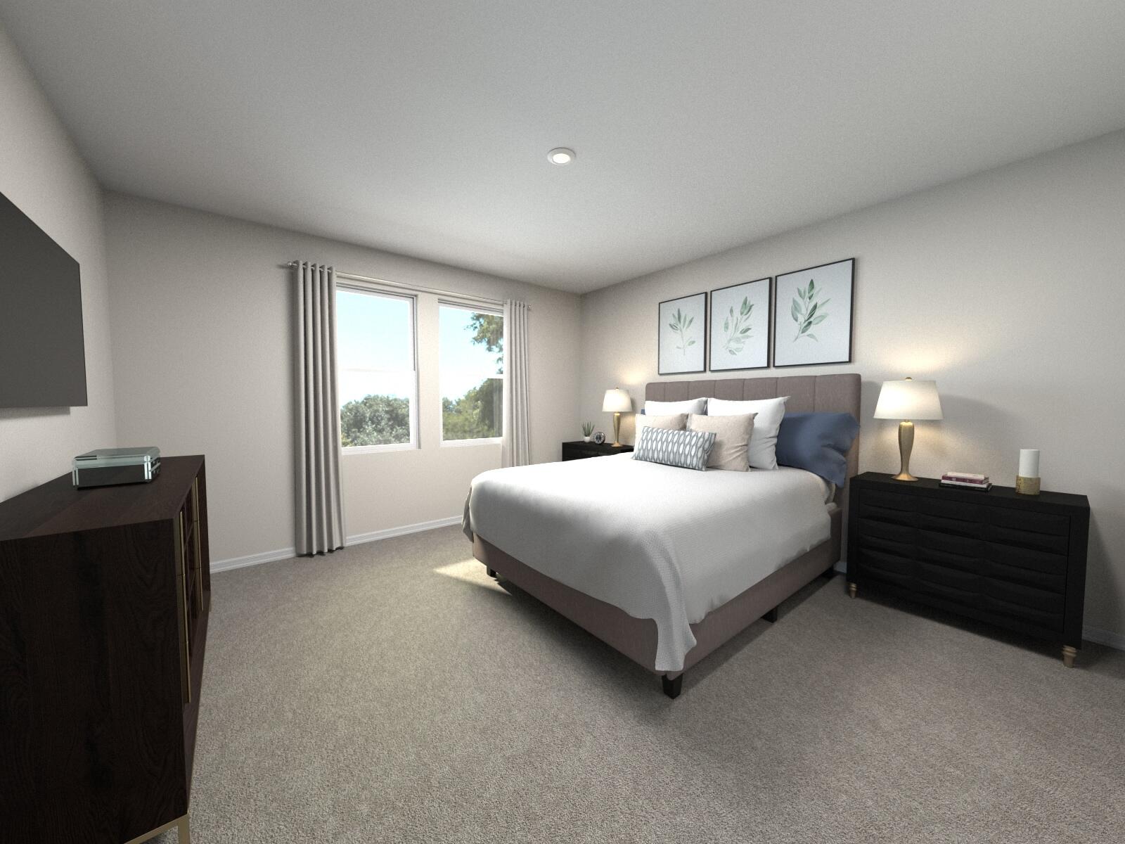 14202 Southwest New Dawn Road Indiantown, FL 34956 - Photo 3 of 27 a bedroom with a bed and a television