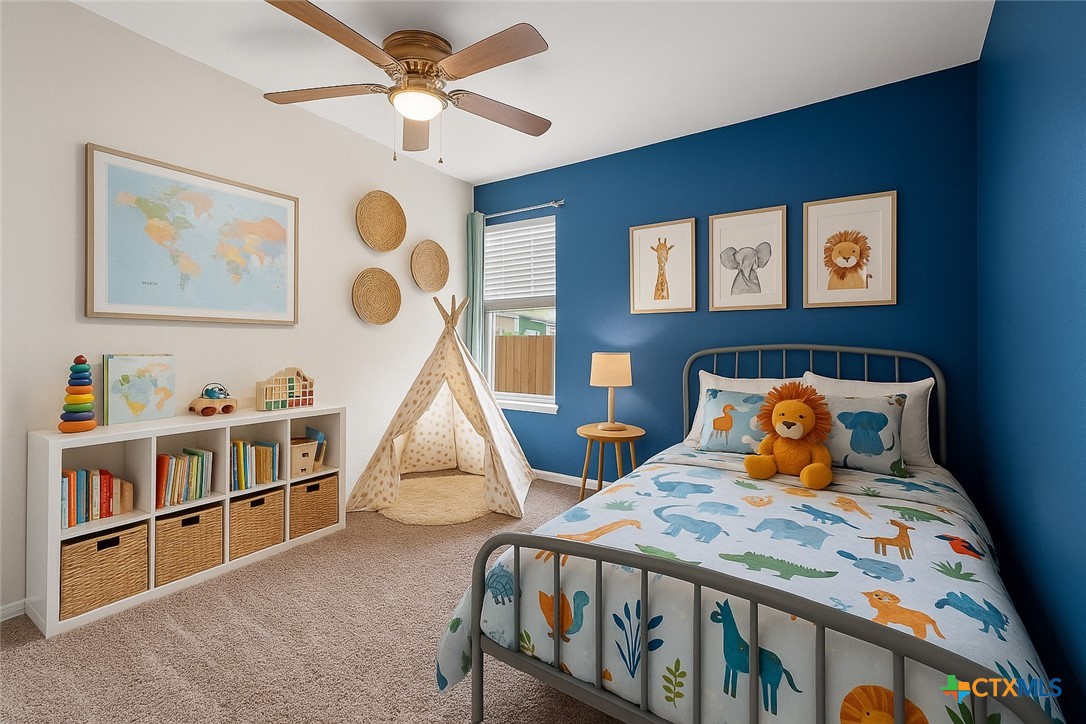 3615 Addison Street Killeen, TX 76542 - Photo 32 of 47 a bedroom with furniture and a book shelf