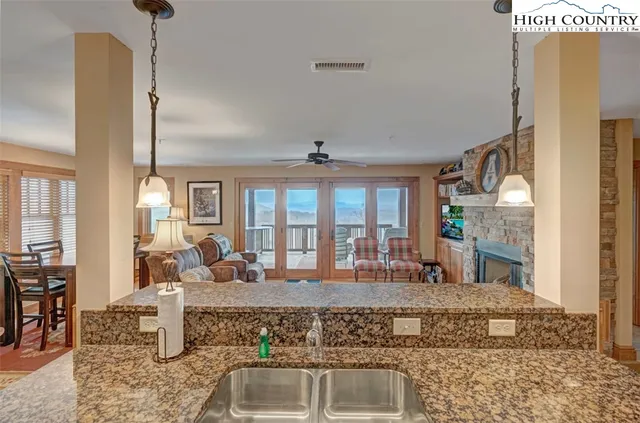 a view of living room with granite countertop furniture