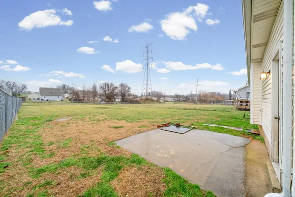 a view of a city with a big yard