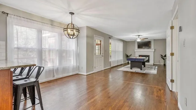 a living room with furniture