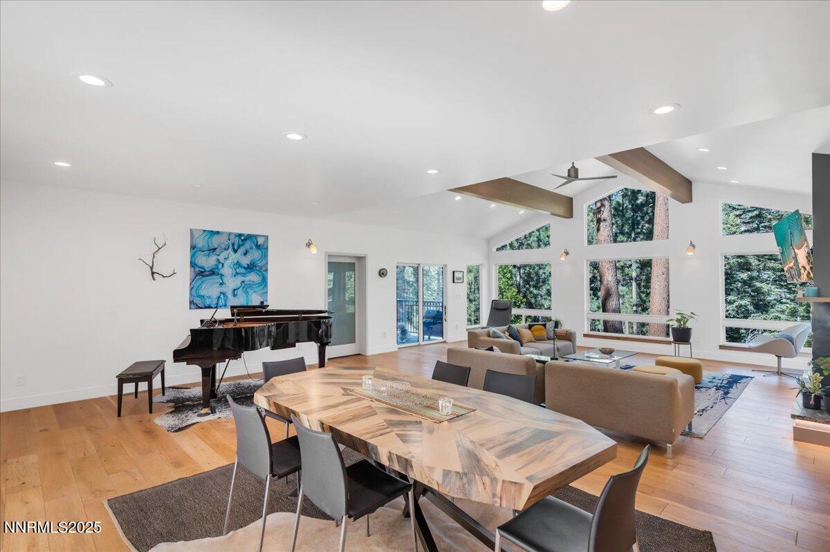 1262 Hidden Woods Drive Zephyr Cove, NV 89448 - Photo 22 of 81 a view of a dining room with furniture window and outside view