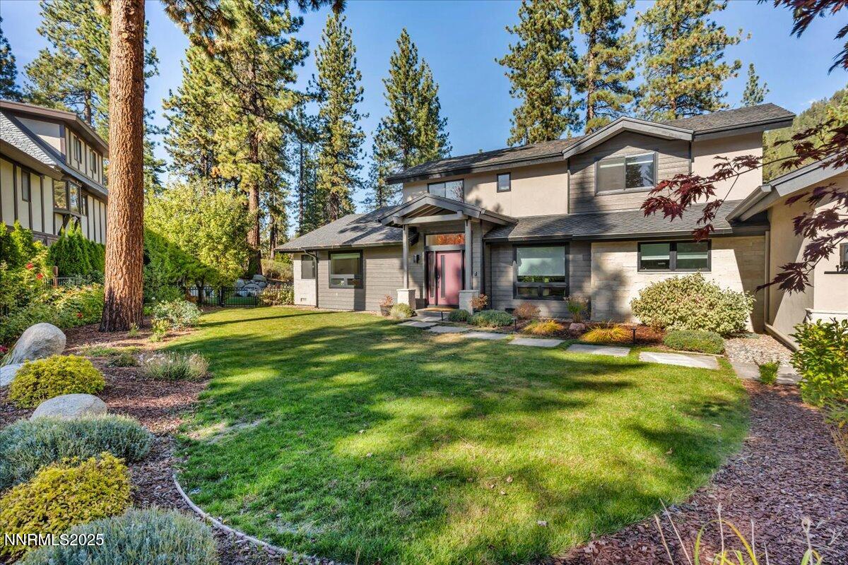 1262 Hidden Woods Drive Zephyr Cove, NV 89448 - Photo 75 of 81 a view of a house with a backyard porch and sitting area