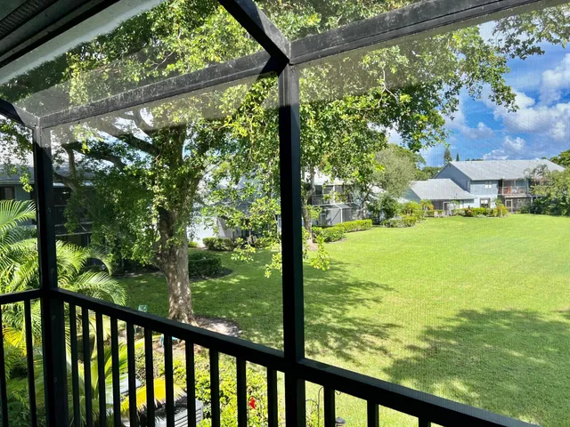 a view of lake from a balcony
