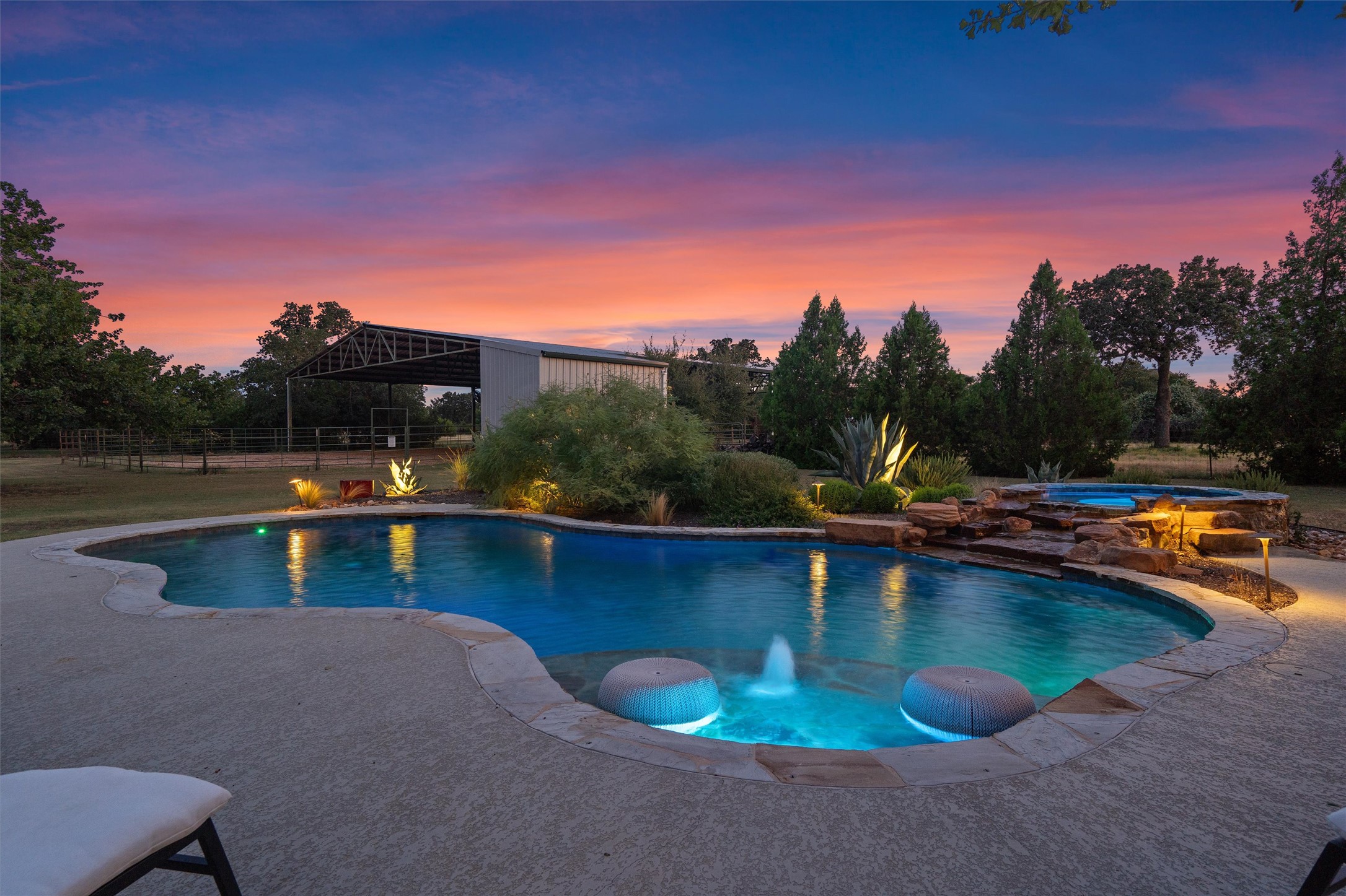 323 Patricia Road Georgetown, TX 78628 - Photo 1 of 1 Gunite pool built in 2017 by Da Vinci Pools, featuring chlorine with UV filtration for crystal-clear water.