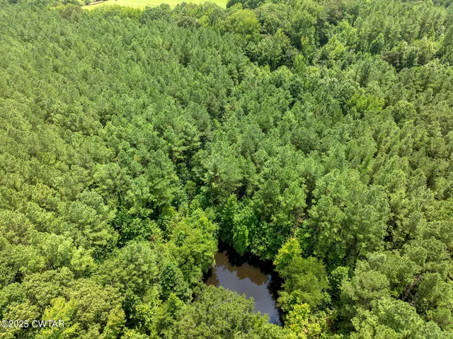 a view of a field with an outdoor space