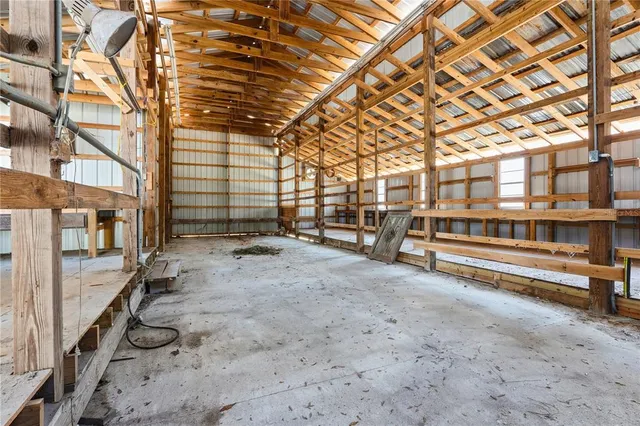 a view of a porch with wooden floor of the house