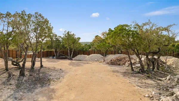 a view of a yard with a tree