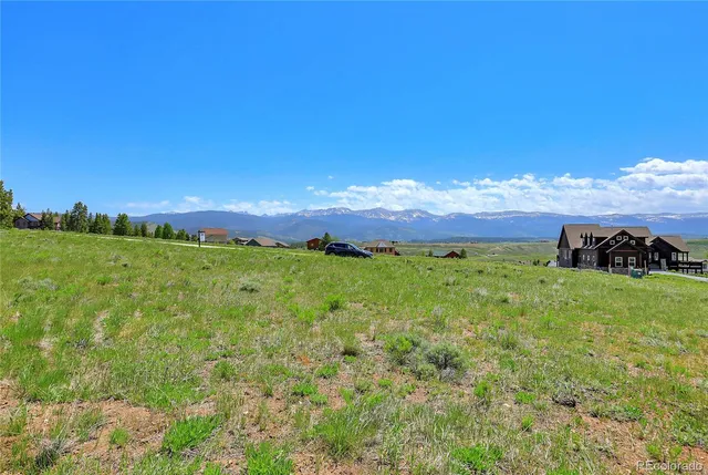 a view of a city with lush green forest