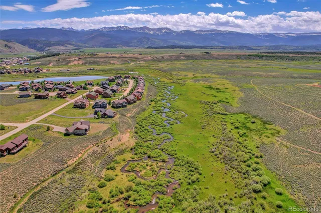 a view of a lake with a mountain
