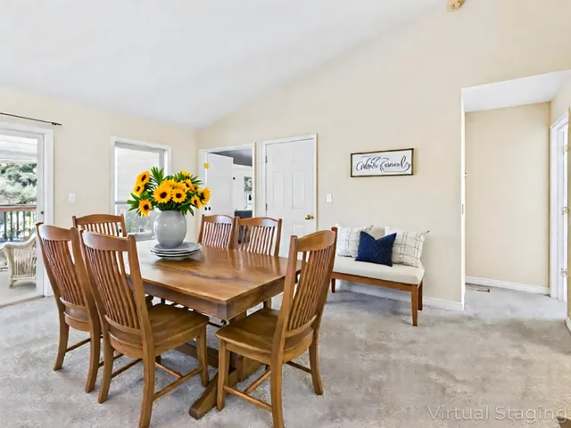 a view of a lake from a yard