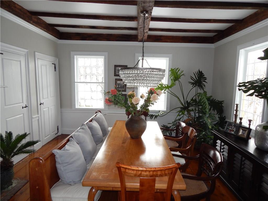 311 Oyster River Road Warren, ME 04864 - Photo 12 of 35 Dining room with hand hewn timber...