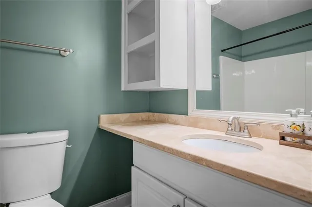 a bathroom with a sink and a toilet