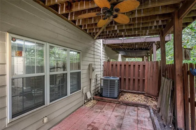 a view of porch with furniture