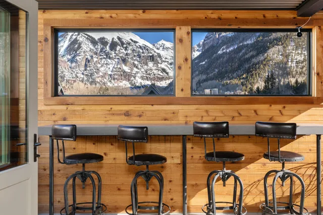 a view of two chairs in a room