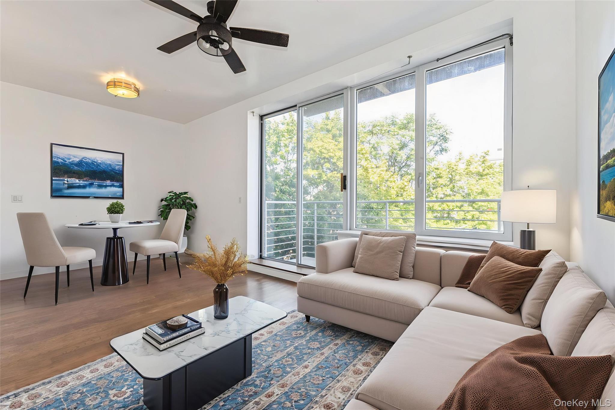111 Monroe Street, Unit 4F Brooklyn, NY 11216 - Photo 2 of 25 Living room with access to private balcony