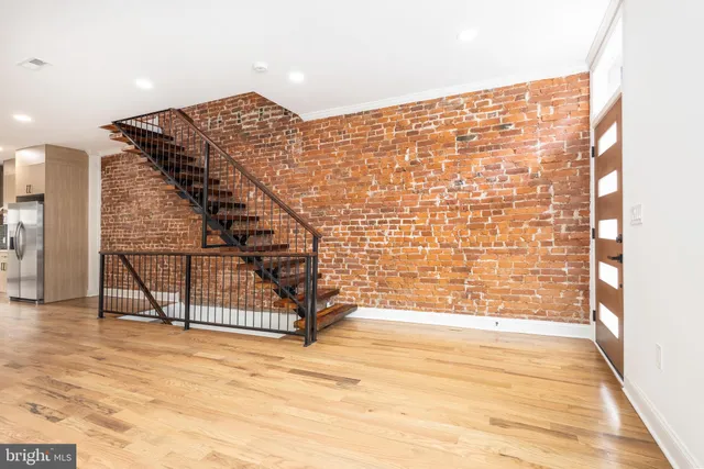 a view of a balcony from a window