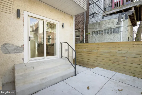 a picture of door with sky view