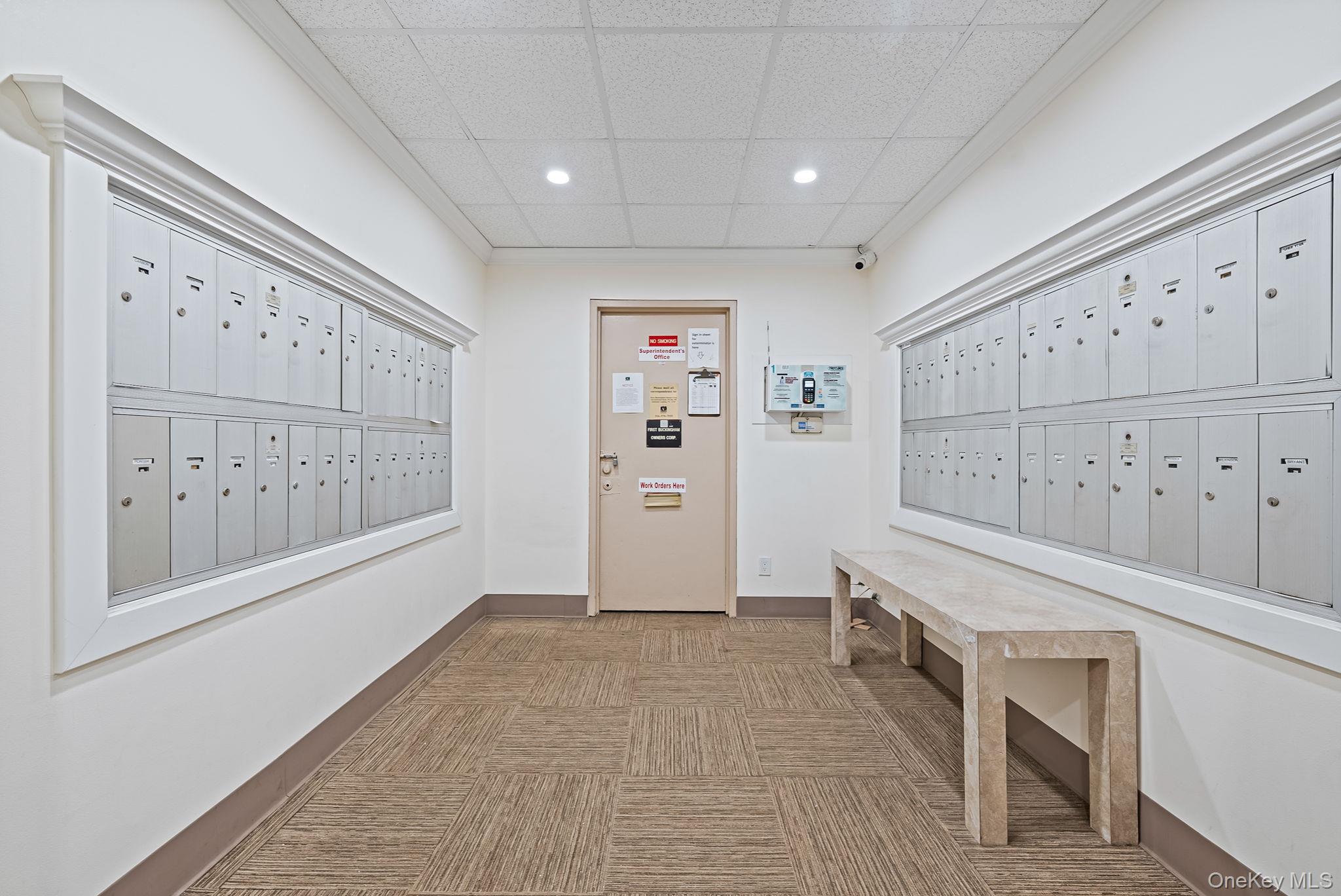 124 Smith Street, Unit 3F Freeport, NY 11520 - Photo 4 of 15 View of community featuring mail area, a paneled ceiling, and recessed lighting