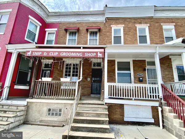 front view of a brick building