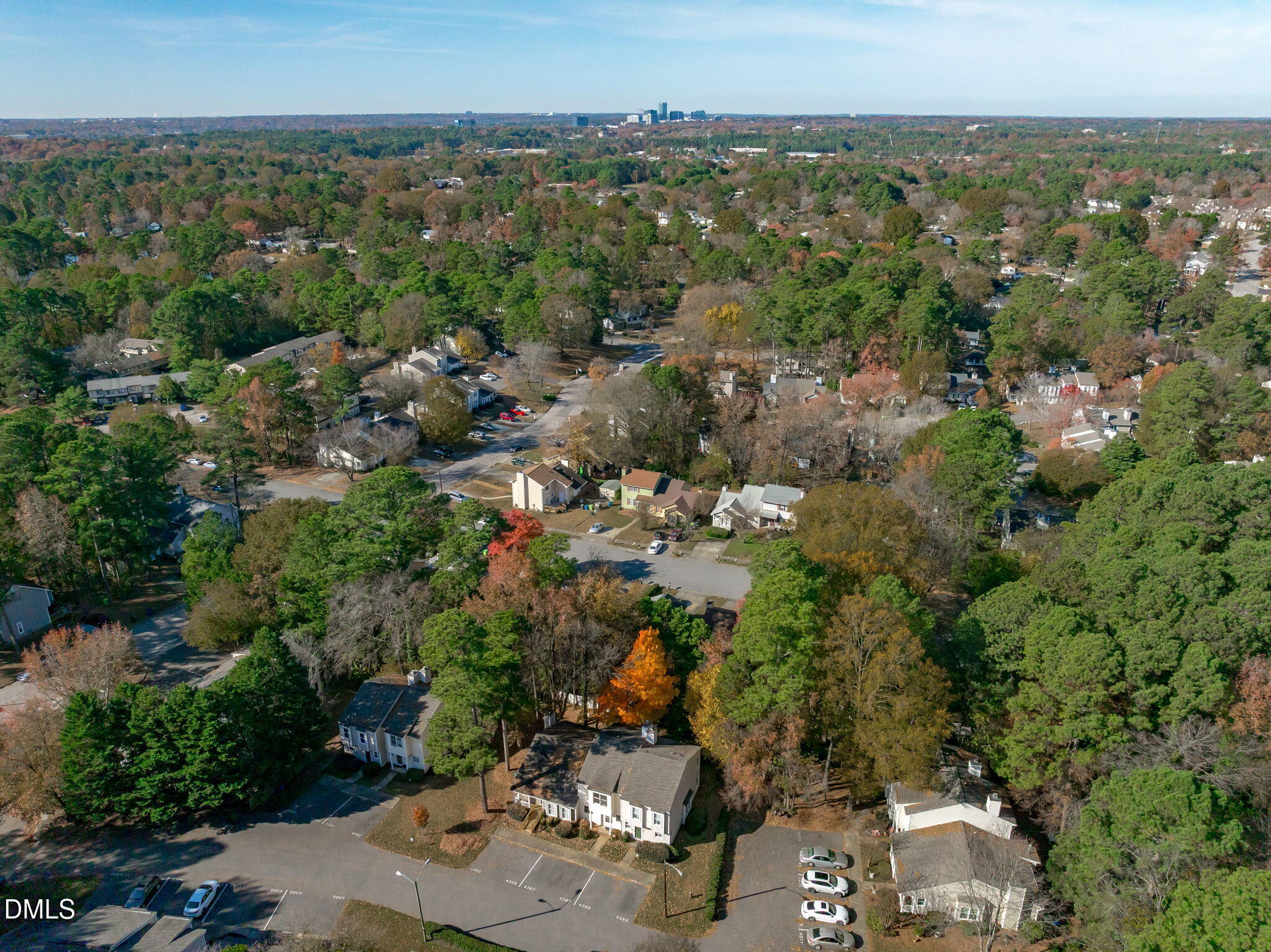 4367 Bona Court Raleigh, NC 27604 - Photo 25 of 28 an aerial view of a city with lots of residential buildings