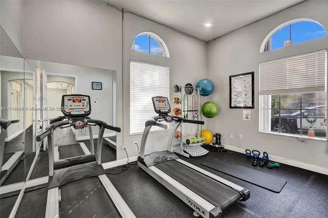 a view of a park with slide