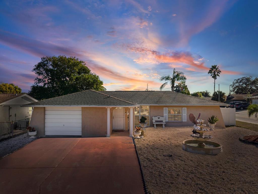 9006 Lunar Lane Port Richey, FL 34668 - Photo 1 of 1 a front view of a house with garden