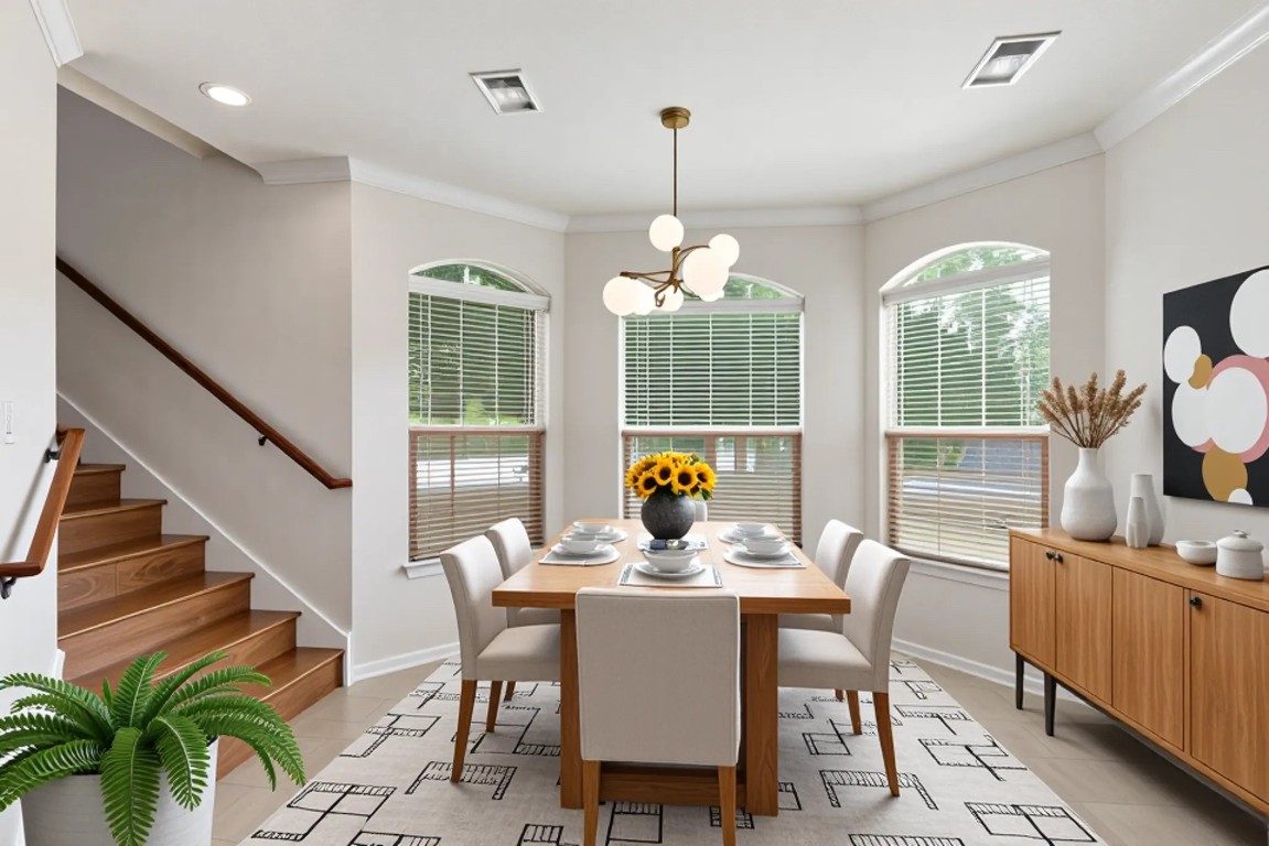 9617 Solana Vista Loop, Unit A Austin, TX 78750 - Photo 19 of 35 a view of a dining room with furniture window and outside view