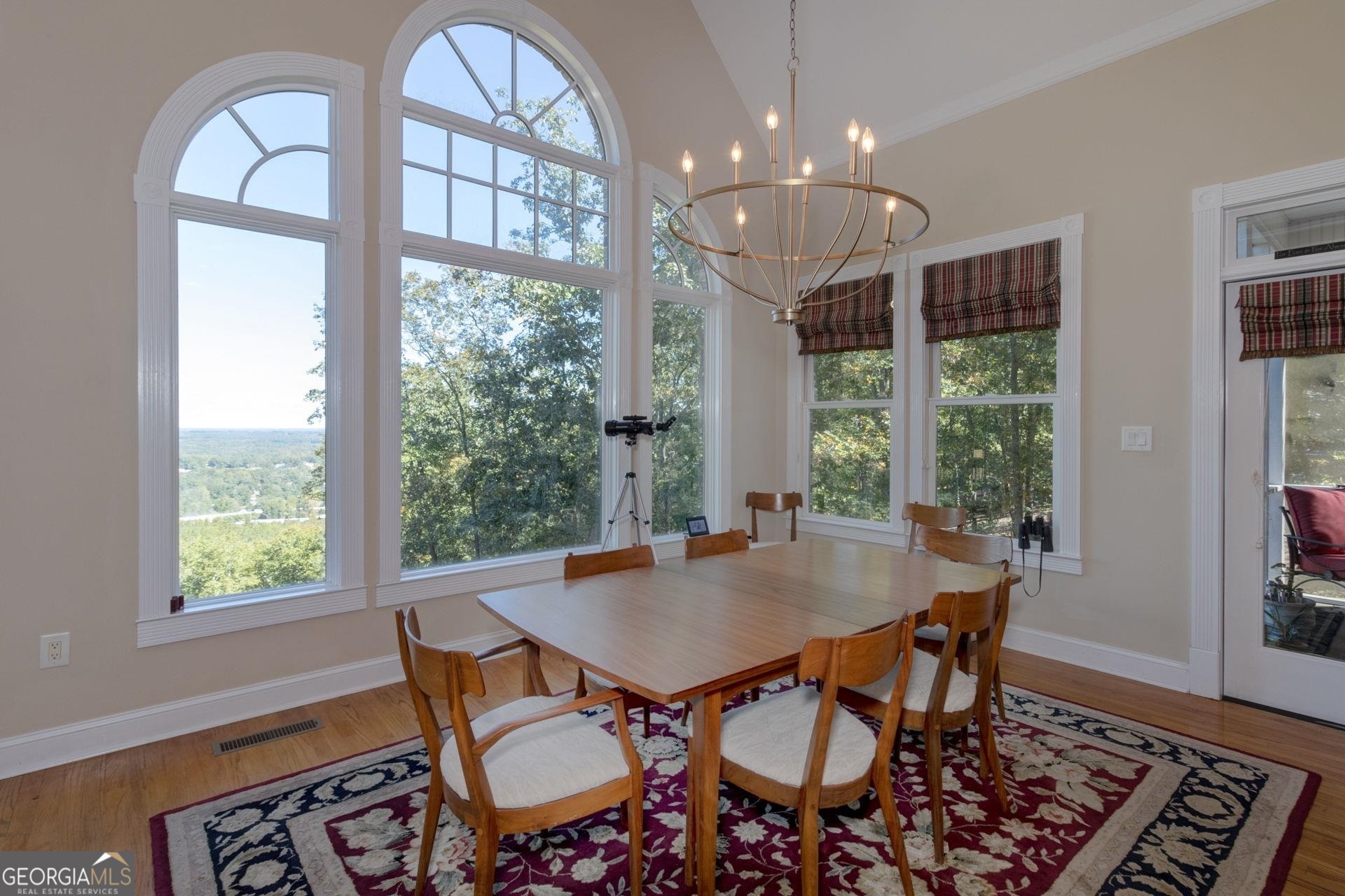 551 Mountain Ridge Drive Manchester, GA 31816 - Photo 17 of 72 The wonderful view can also be seen from these windows. Window treatments remain with the sale. As you can see in the photo, homeowner has their telescope set up to take in the scenery.