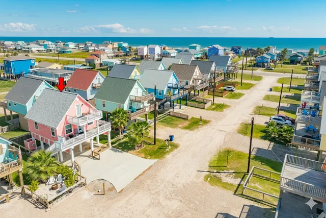 an aerial view of tennis court